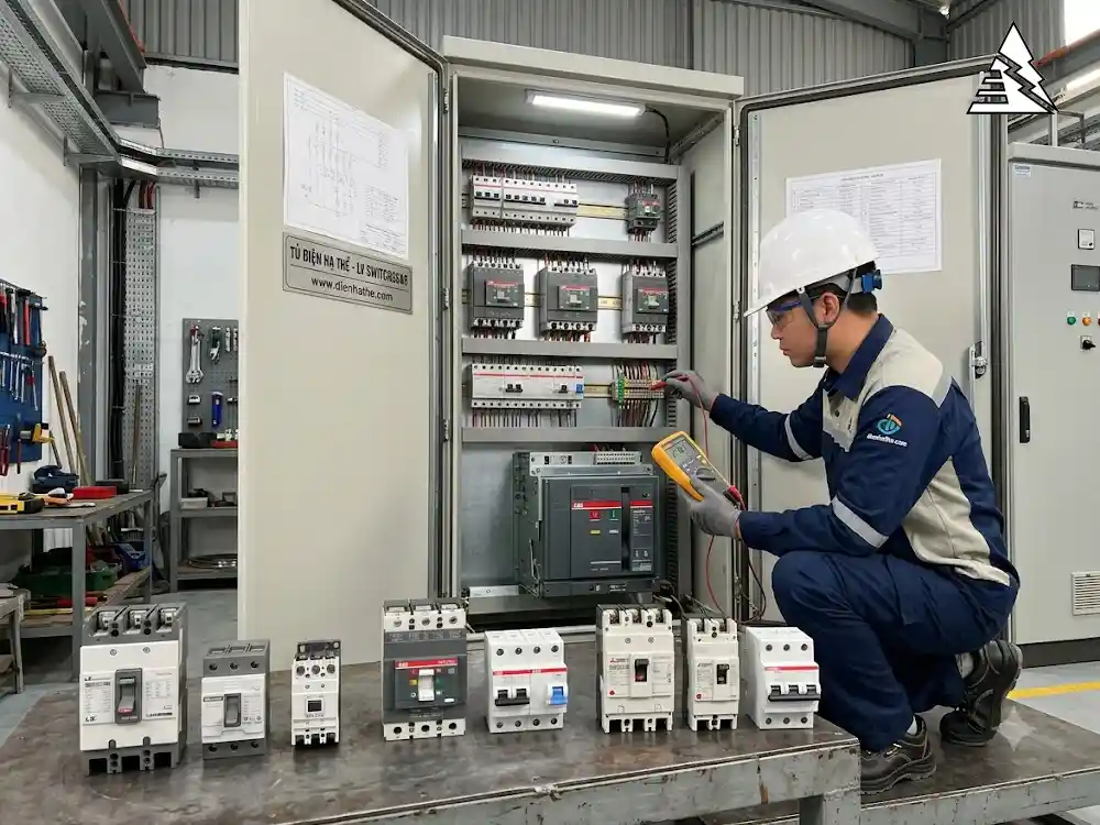 Cách sử dụng MCB MCCB RCD và thiết bị đóng cắt ABB LS Mitsubishi an toàn
