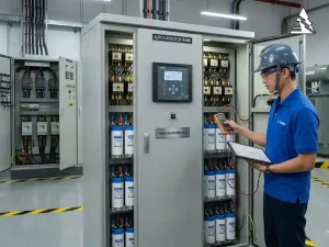 Tủ tụ bù công suất phản kháng tự động lắp trong hệ thống điện công nghiệp giúp nâng cao hệ số công suất và giảm tiền điện phản kháng