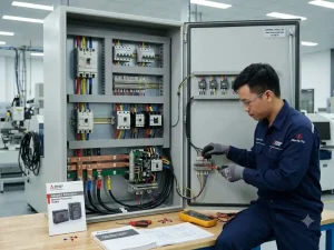 Thiết bị điện Mitsubishi Electric gồm MCCB, contactor, relay nhiệt và thiết bị đóng cắt công nghiệp