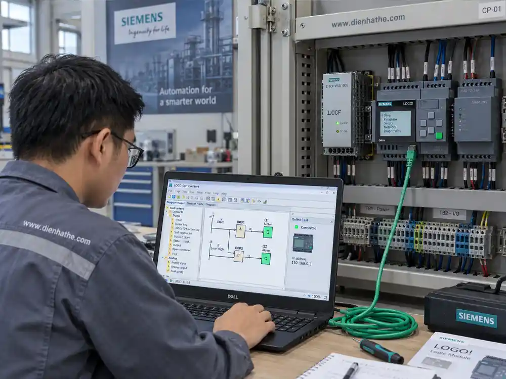 Hướng dẫn Download Upload chương trình PLC Siemens LOGO bằng LOGO Soft Comfort
