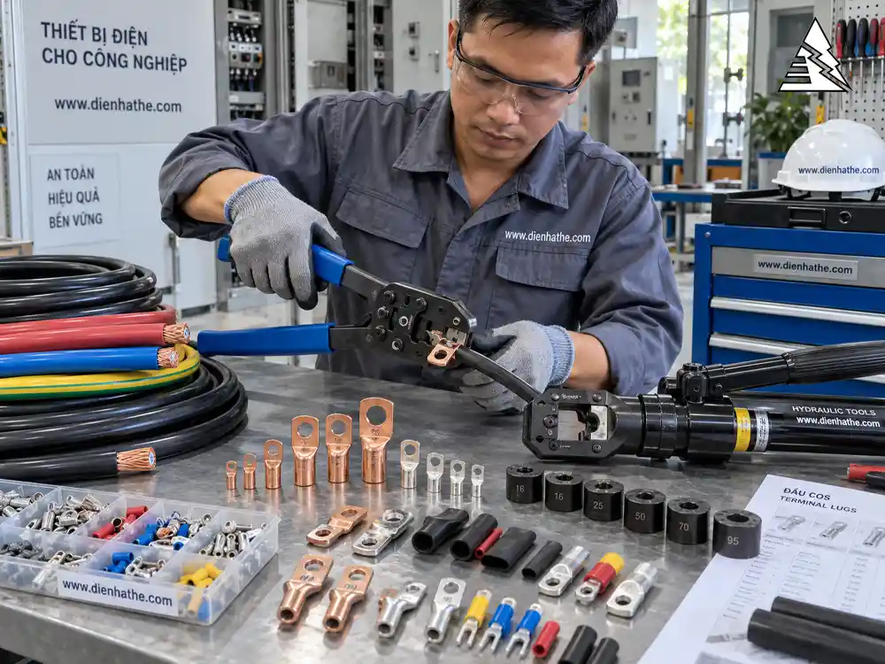Hướng dẫn sử dụng kìm bấm cos cơ và kìm ép cos thủy lực đúng cách