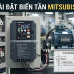 Hướng dẫn cài đặt biến tần Mitsubishi bằng chế độ PU EXT, chiết áp và Parameter điều khiển động cơ.