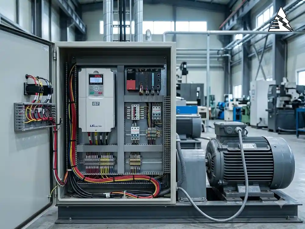 Biến tần LS Electric trong tủ điện điều khiển động cơ công nghiệp