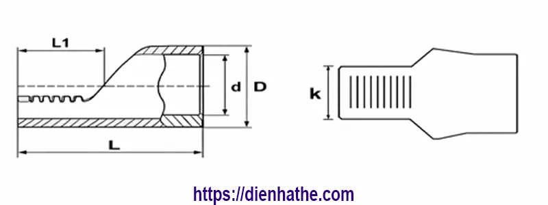 Bảng quy cách kỹ thuật cos mỏ vịt C45