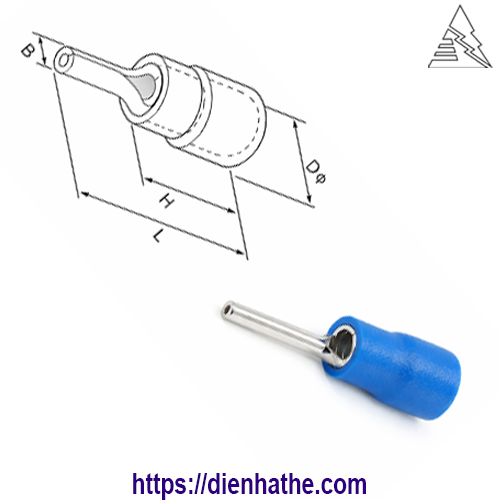 Đầu Cos Pin Đặc PTV 2-12 Dùng Ép Dây 1.5–2.5mm² Đấu Terminal Kẹp Sâu