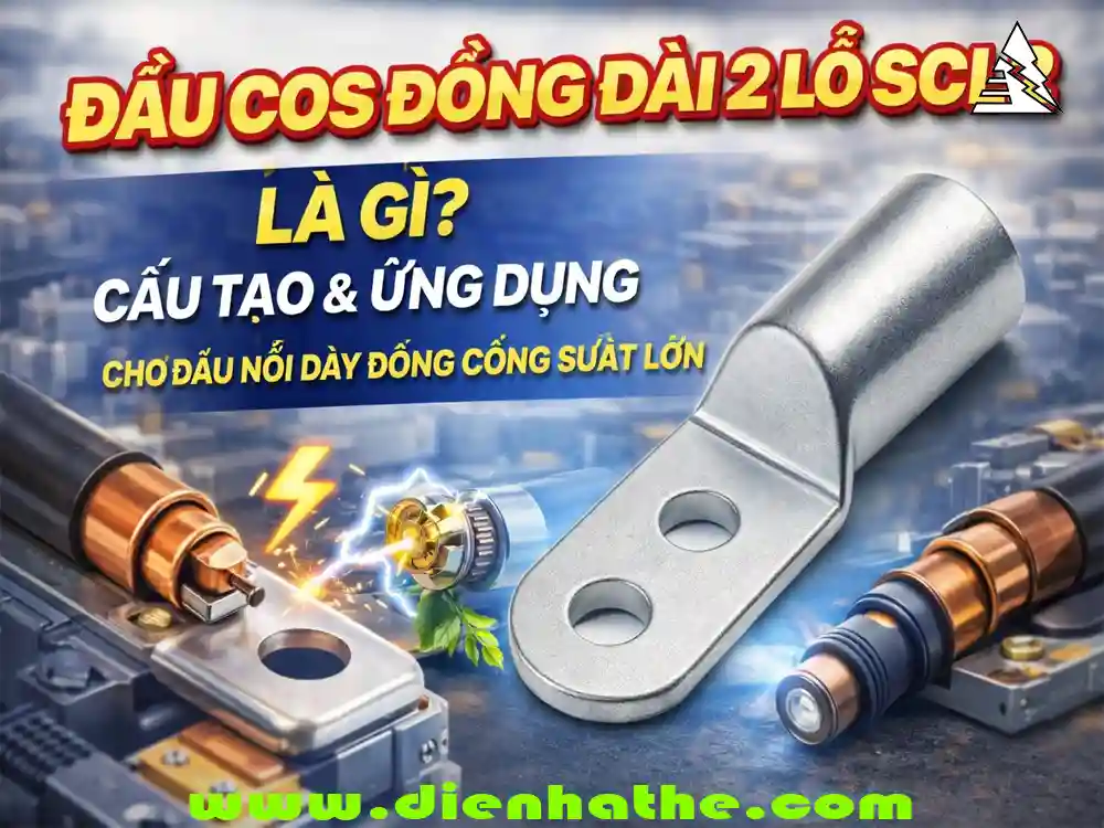 Đầu Cos Đồng Dài 2 Lỗ SCL2 Là Gì? Cấu Tạo Và Ứng Dụng Cho Đấu Nối Dây Đồng Công Suất Lớn