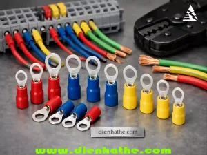 Đầu cos tròn RV bọc nhựa cách điện dùng đấu dây vào bu lông terminal thiết bị điện