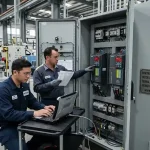 Kỹ sư tra cứu mã lỗi biến tần trong hệ thống tự động hóa công nghiệp