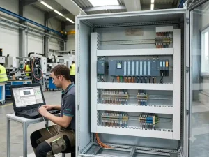 PLC Siemens SIMATIC S7-1500 trong tủ điều khiển tự động hóa công nghiệp