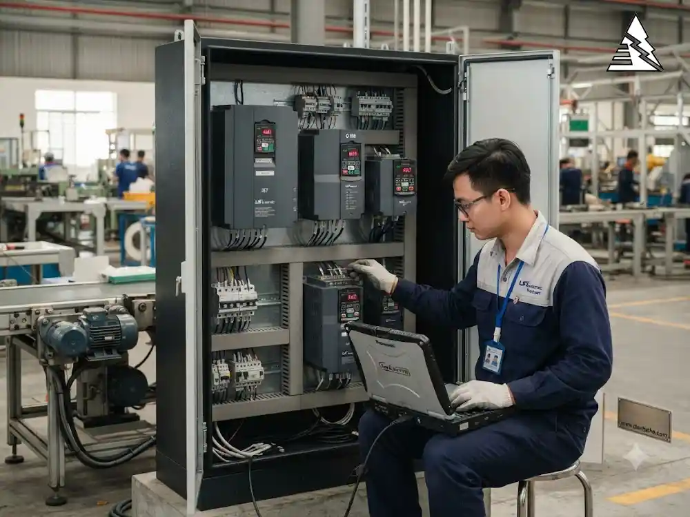 Biến tần LS ELECTRIC G100 S100 H100 và iS7 trong tủ điện công nghiệp