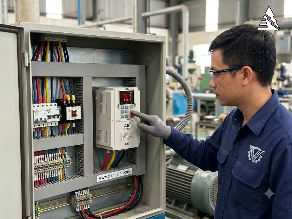 Cách reset lỗi biến tần LS trên keypad khi biến tần báo Fault