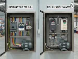 So sánh biến tần và khởi động trực tiếp động cơ 3 pha